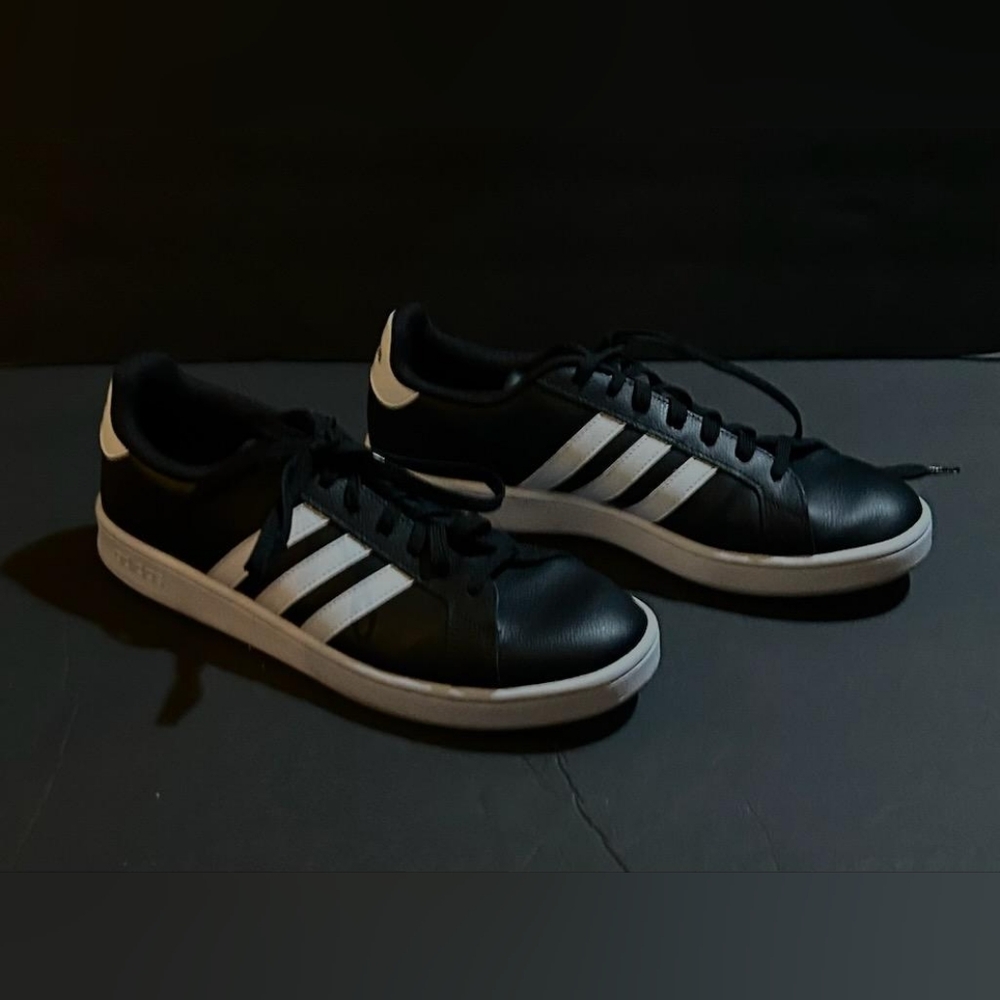 Adidas Black White Stripe Grand Court F36393 Mens Sneakers Athletic Shoes 12.5 - Picture 8 of 12